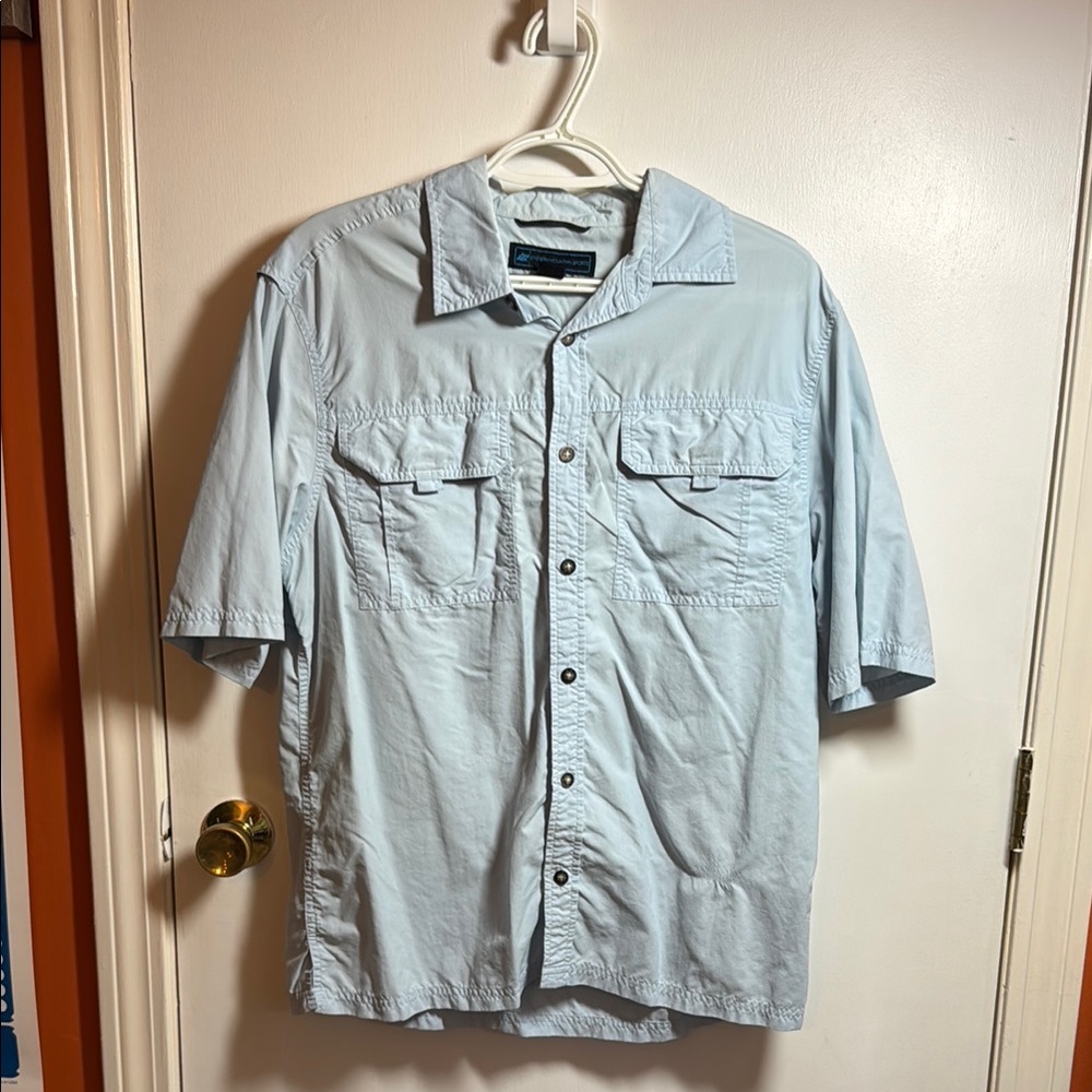 Eastern Mountain Sports Light Blue Vented Hiking Button Down Shirt